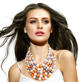 Gold and Cream Pearl Bead 5 Strand Set - Fit Me For 20