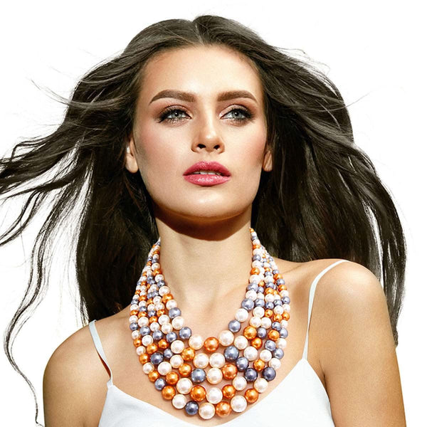 Gold and Cream Pearl Bead 5 Strand Set - Fit Me For 20
