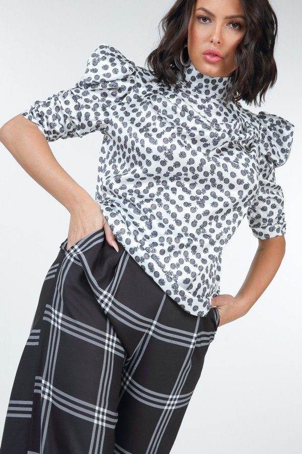 High Waist Plaid Print Wide Leg Pants - Fit Me For 20