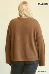 Novelty Knit And Solid Knit Mixed Loose Top - Fit Me For 20