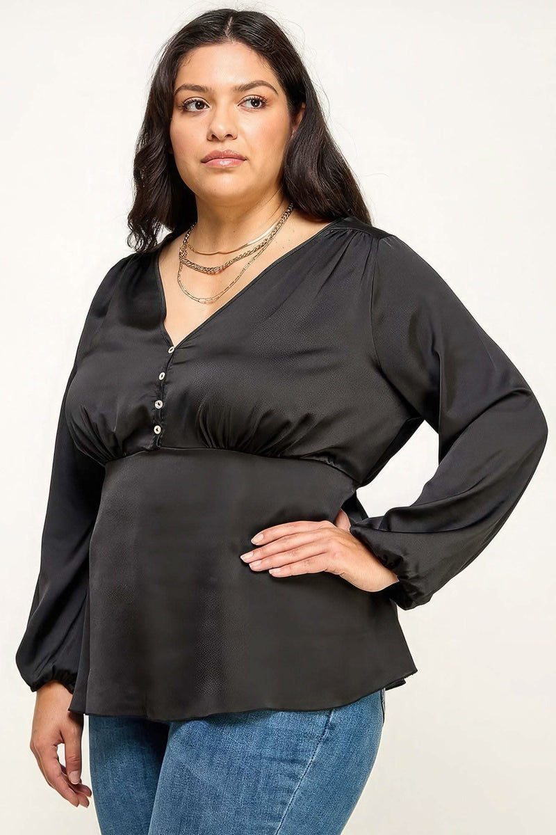 Satin Babydoll Blouse - Fit Me For 20