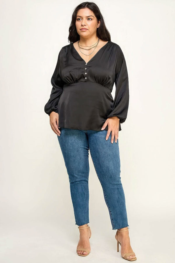 Satin Babydoll Blouse - Fit Me For 20