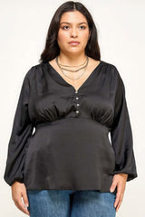 Satin Babydoll Blouse - Fit Me For 20