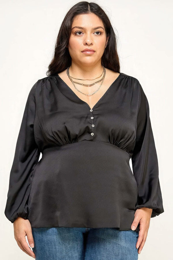 Satin Babydoll Blouse - Fit Me For 20
