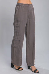 Full-length Tencel Pants With Cargo Pockets - Fit Me For 20