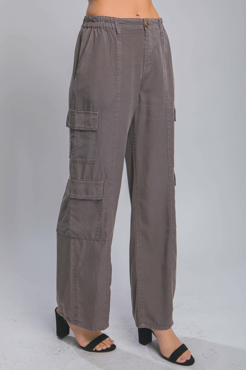 Full-length Tencel Pants With Cargo Pockets - Fit Me For 20