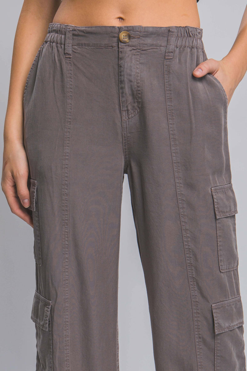 Full-length Tencel Pants With Cargo Pockets - Fit Me For 20