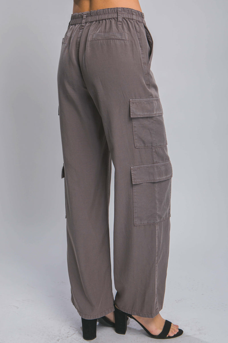 Full-length Tencel Pants With Cargo Pockets - Fit Me For 20