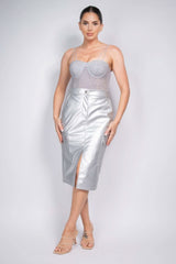 Faux Leather High-rise Cargo Skirt - Fit Me For 20