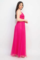 Glittered Straps Mesh Tulle Maxi Dress - Fit Me For 20