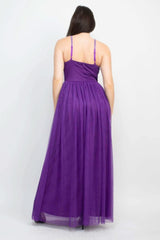 Glittered Straps Mesh Tulle Maxi Dress - Fit Me For 20