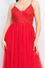 Glittered Straps Mesh Tulle Maxi Dress - Fit Me For 20