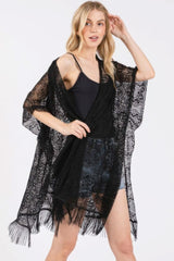 Flower Pattern Crochet Lace Tassel Cover Up - Fit Me For 20