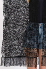 Flower Pattern Crochet Lace Tassel Cover Up - Fit Me For 20