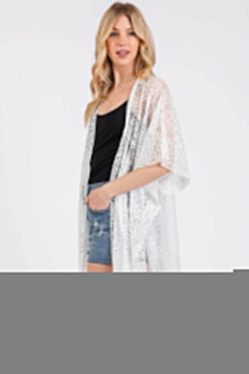 Flower Pattern Crochet Lace Tassel Cover Up - Fit Me For 20