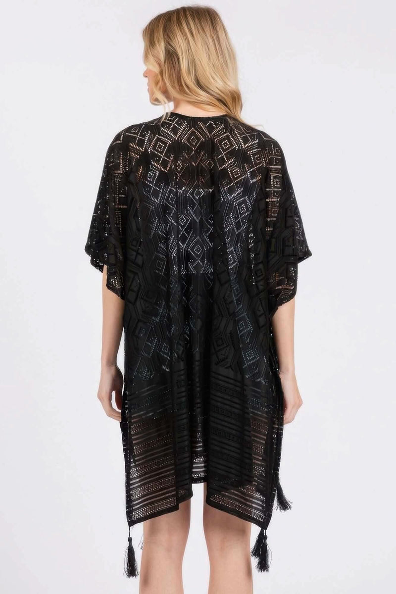 Geometric Pattern Tassel Cover Up - Fit Me For 20
