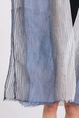 Striped Two Tone Cover Up Kimono - Fit Me For 20