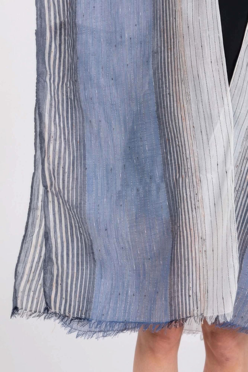 Striped Two Tone Cover Up Kimono - Fit Me For 20