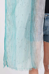 Striped Two Tone Cover Up Kimono - Fit Me For 20