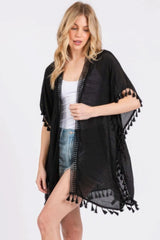 Crochet And Tassel Trim Cover Up - Fit Me For 20