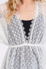 V-neck Detailed Crochet Lace Cover Up - Fit Me For 20