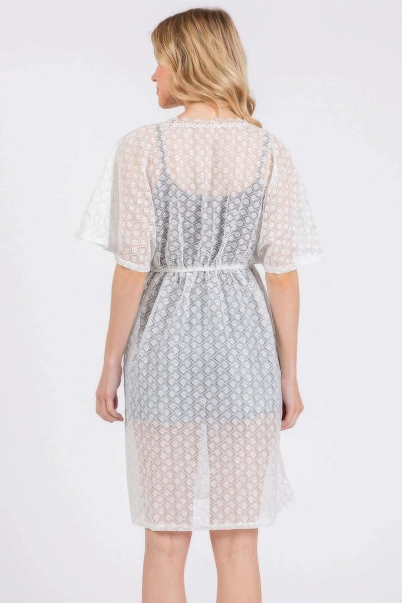 V-neck Detailed Crochet Lace Cover Up - Fit Me For 20