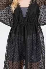 V-neck Detailed Crochet Lace Cover Up - Fit Me For 20