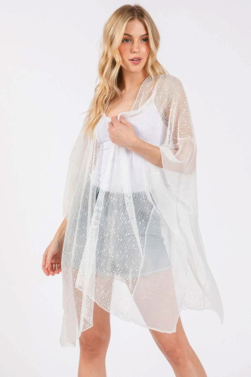 Embellished Sequin Mesh Cover Up - Fit Me For 20