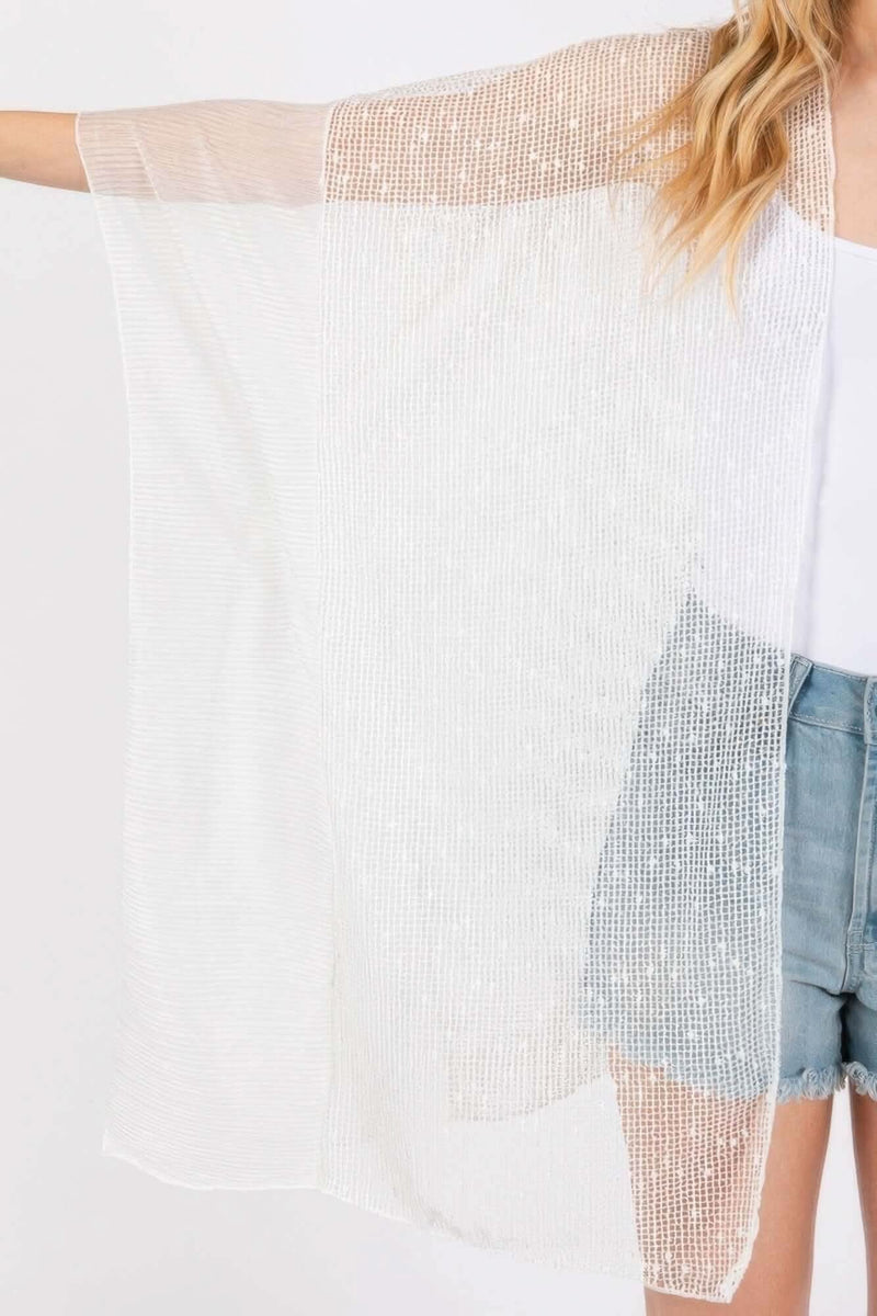 Embellished Sequin Mesh Cover Up - Fit Me For 20