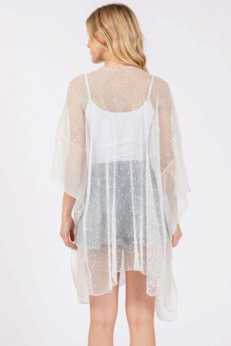 Embellished Sequin Mesh Cover Up - Fit Me For 20