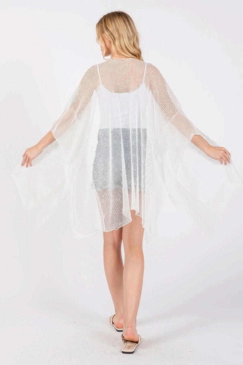 Embellished Sequin Mesh Cover Up - Fit Me For 20