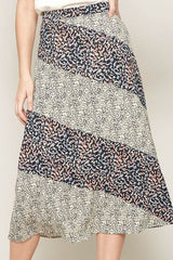 A Floral-print Woven Midi Skirt - Fit Me For 20