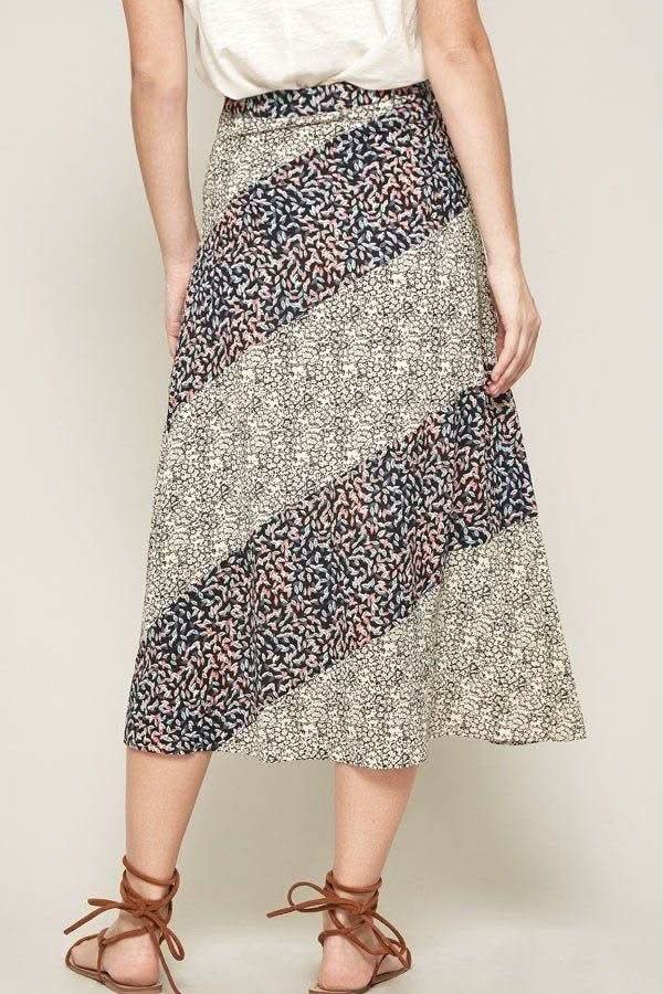A Floral-print Woven Midi Skirt - Fit Me For 20