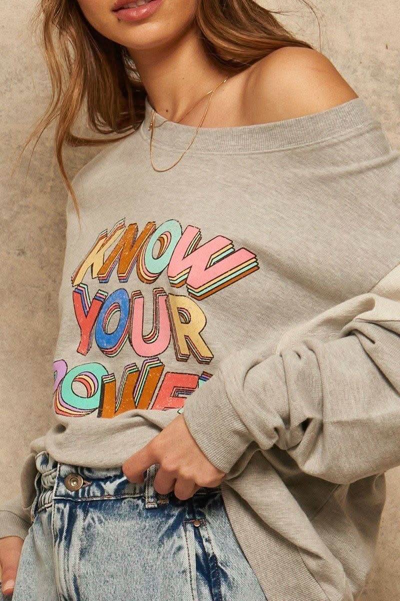 A French Terry Knit Graphic Sweatshirt - Fit Me For 20