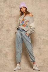 A French Terry Knit Graphic Sweatshirt - Fit Me For 20
