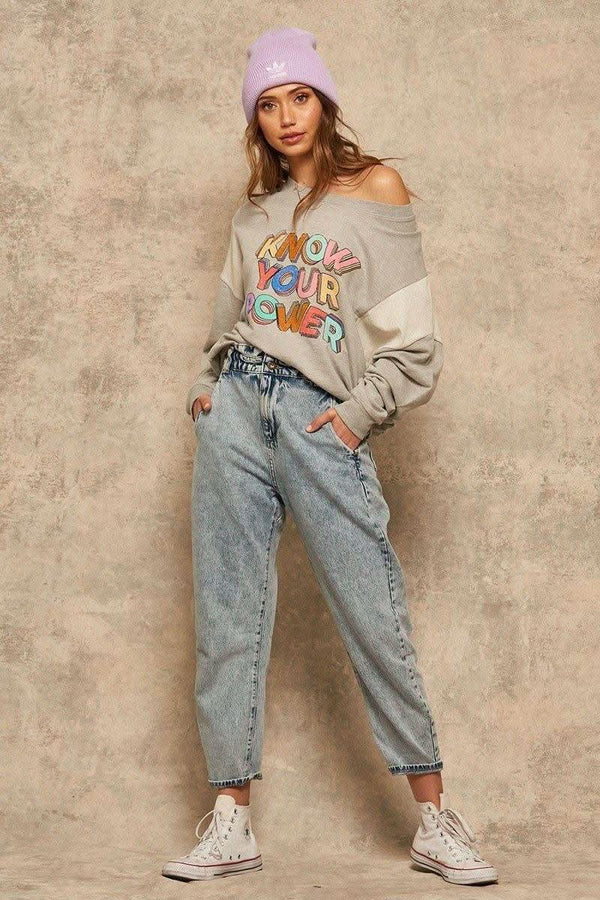 A French Terry Knit Graphic Sweatshirt - Fit Me For 20