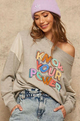 A French Terry Knit Graphic Sweatshirt - Fit Me For 20
