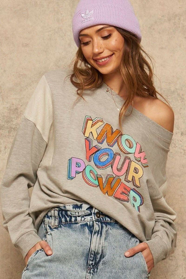 A French Terry Knit Graphic Sweatshirt - Fit Me For 20