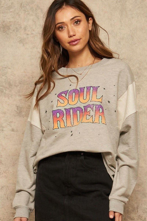 A French Terry Knit Graphic Sweatshirt - Fit Me For 20