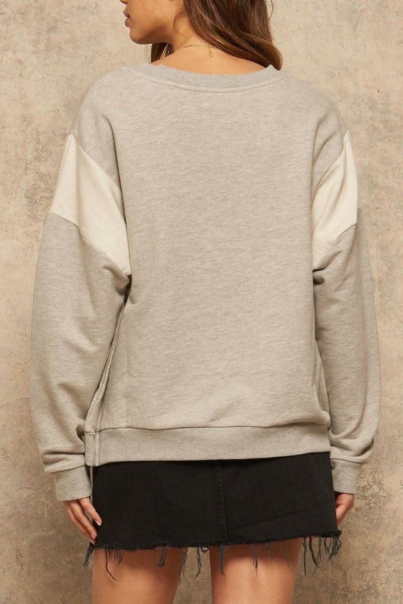 A French Terry Knit Graphic Sweatshirt - Fit Me For 20