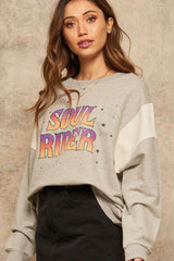 A French Terry Knit Graphic Sweatshirt - Fit Me For 20