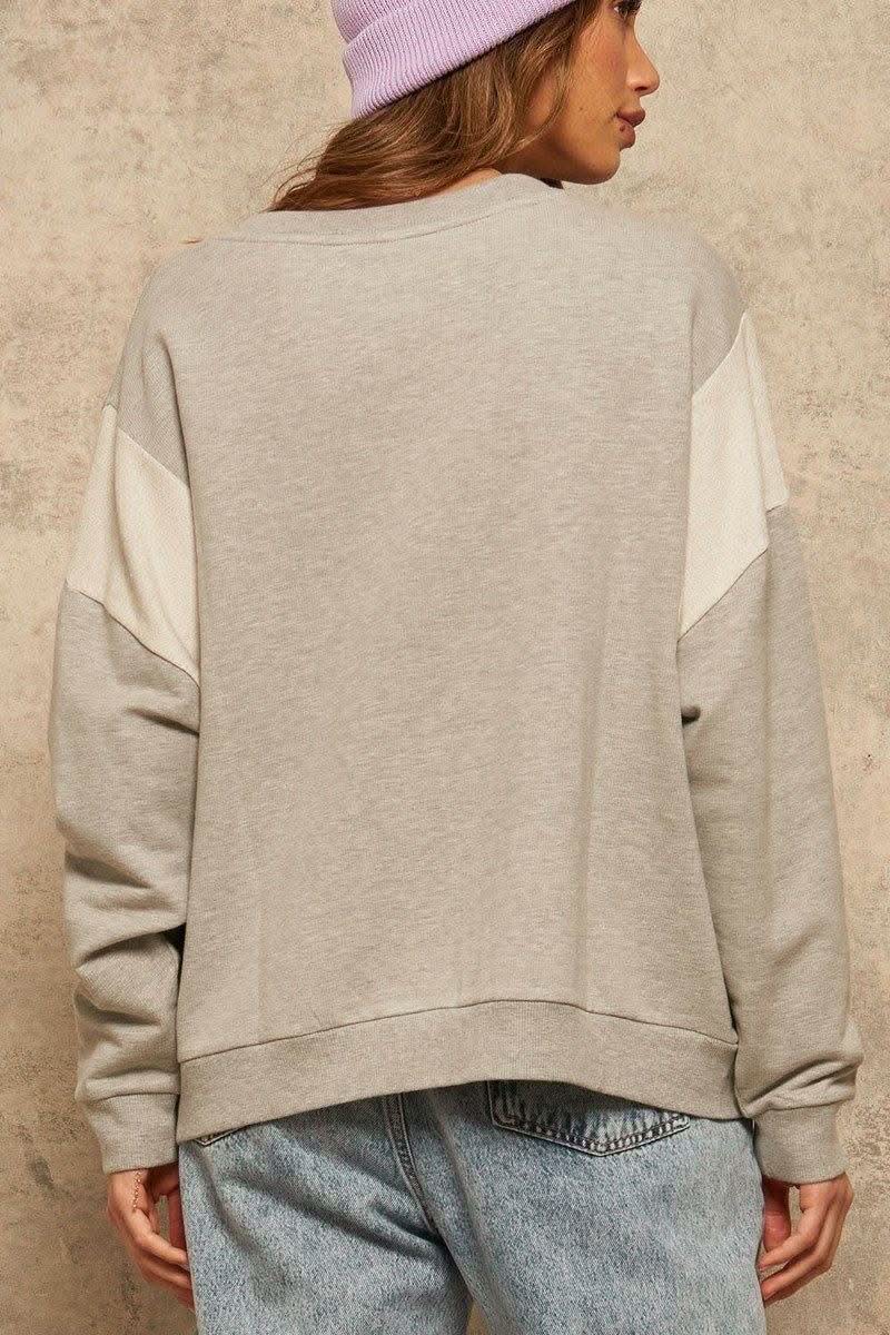 A French Terry Knit Graphic Sweatshirt - Fit Me For 20