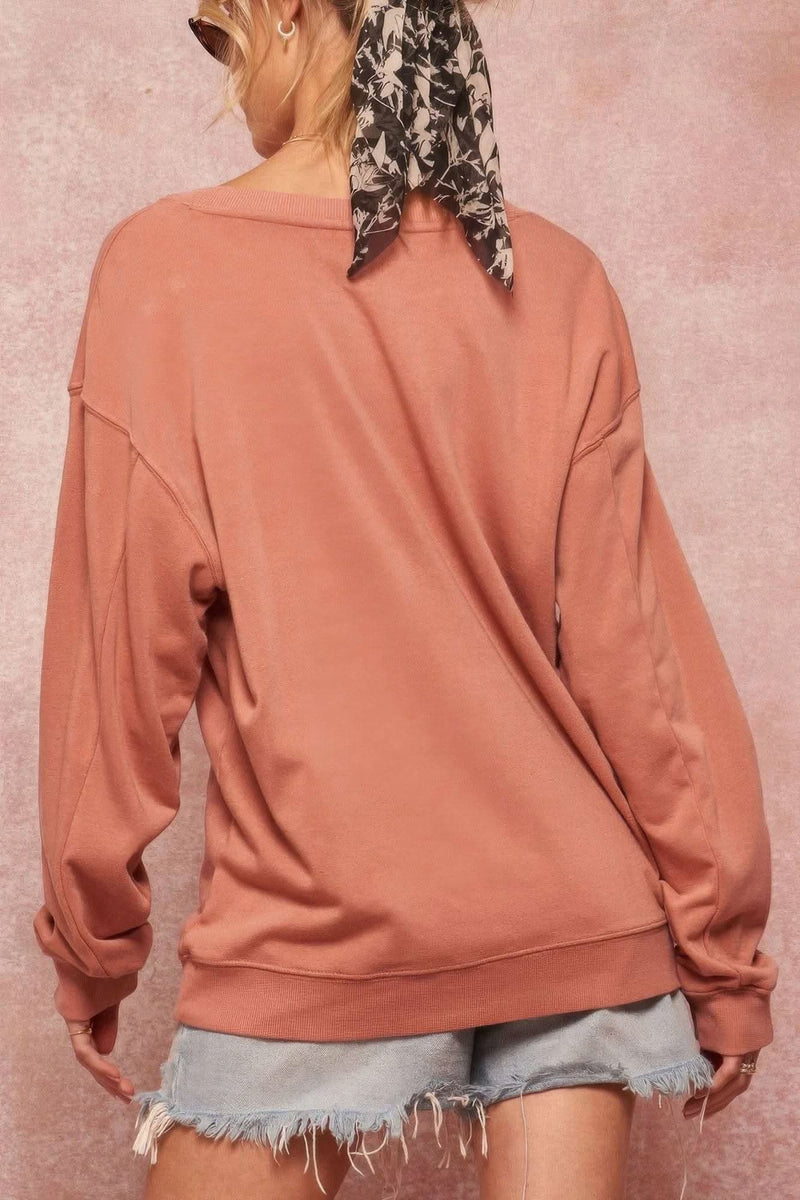 A Garment Dyed French Terry Graphic Sweatshirt - Fit Me For 20