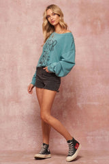 A Garment Dyed French Terry Graphic Sweatshirt - Fit Me For 20