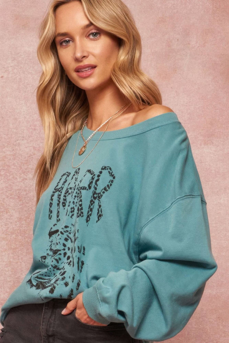 A Garment Dyed French Terry Graphic Sweatshirt - Fit Me For 20