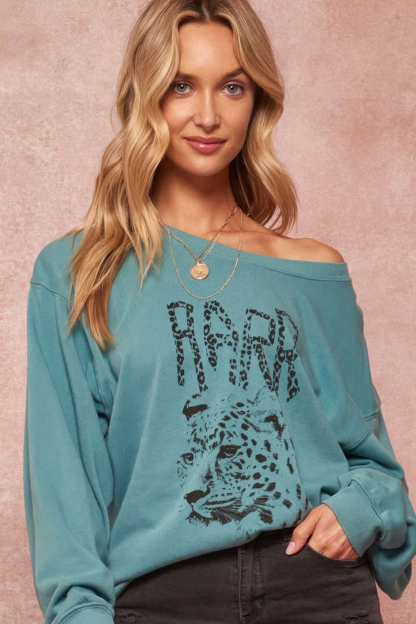 A Garment Dyed French Terry Graphic Sweatshirt - Fit Me For 20
