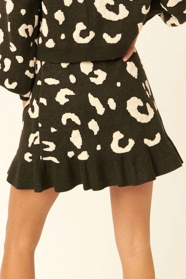 A Leopard-print Knit Mini Skirt - Fit Me For 20