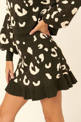 A Leopard-print Knit Mini Skirt - Fit Me For 20