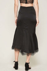 A Solid Woven Midi Skirt - Fit Me For 20