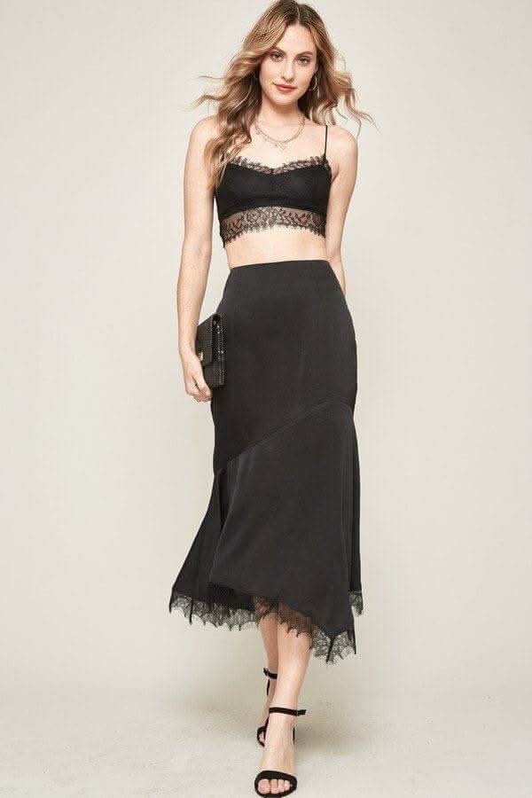 A Solid Woven Midi Skirt - Fit Me For 20